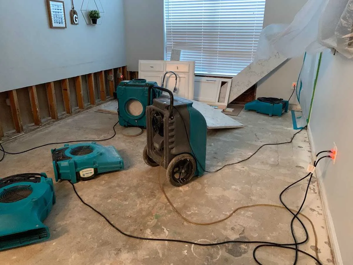 Dehumidifier in flood-cut room for Water Extraction & Removal in Defiance